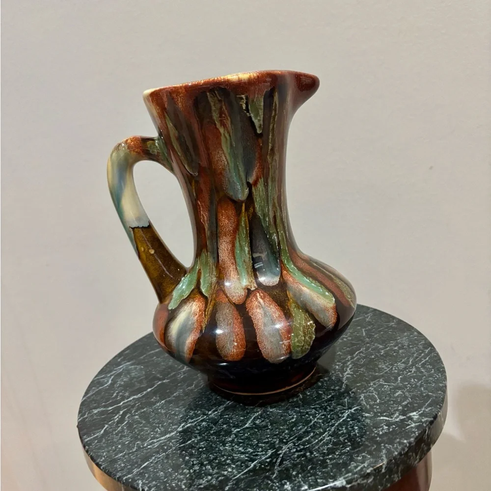 Arkansas Made Drip Glaze Ceramic Pitcher - Picture 2 of 7